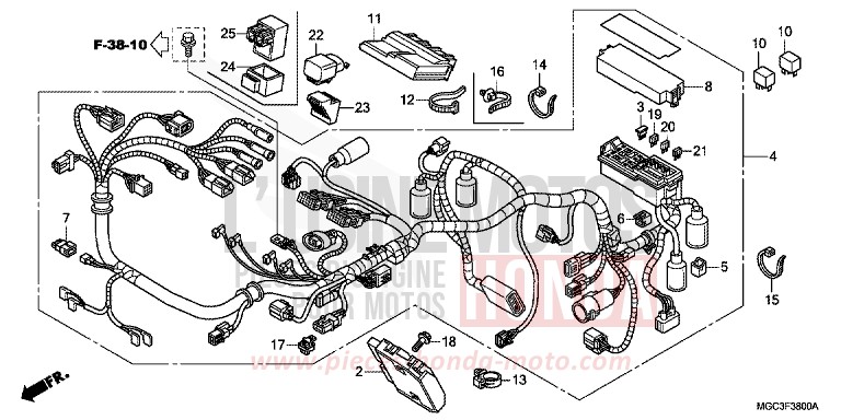WIRE HARNESS for CB1100 ABS CANDY GLORY RED-U (R101) from 2013